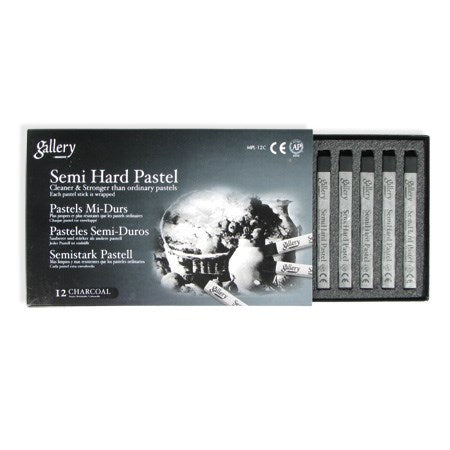 Set of 12 Semi-Soft Charcoal Pastels