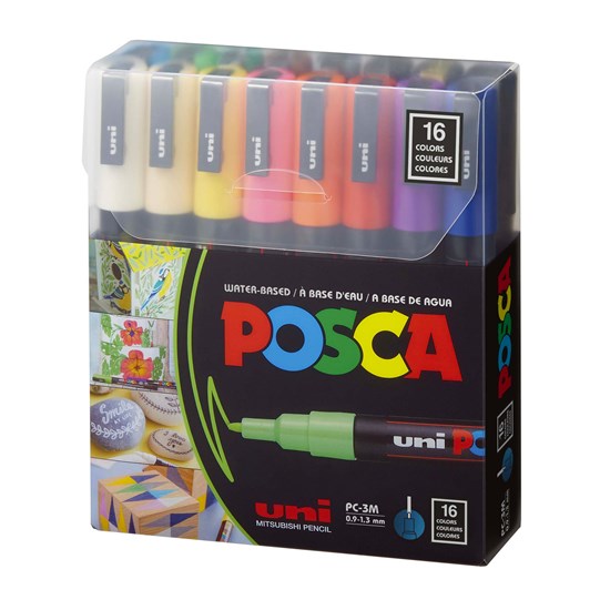Set of 16 Posca Marker Pc-3M Classic