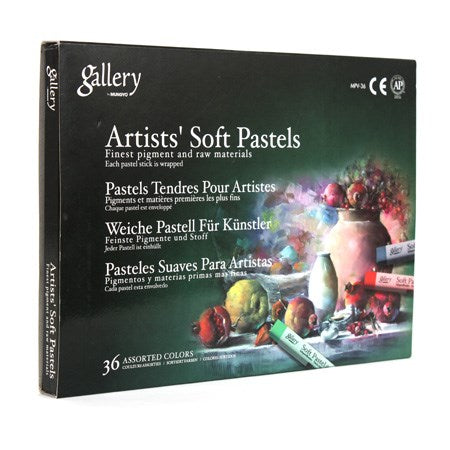 Ens.36 pastels secs carrés