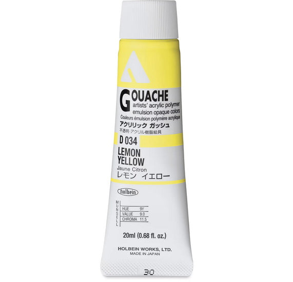Acryla Gouache Lemon Yellow Series A - 20ml