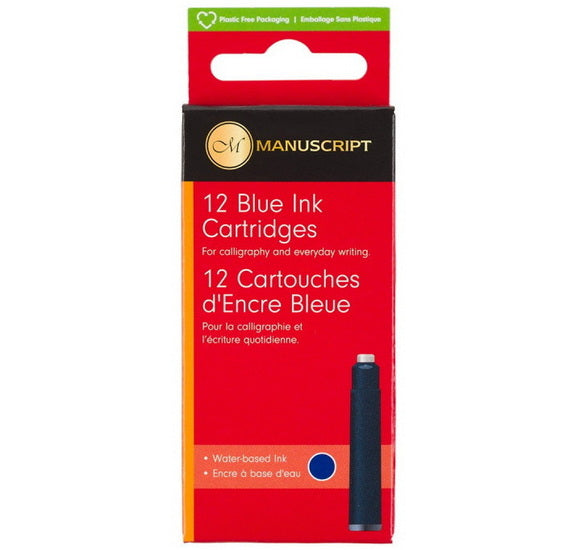 MANUSCRIPT 12 CARTOUCHES ENCRE ASSORT. Bleu