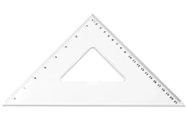 Clear Set Square with Measurements - 8 INCH - 45 DEGREE