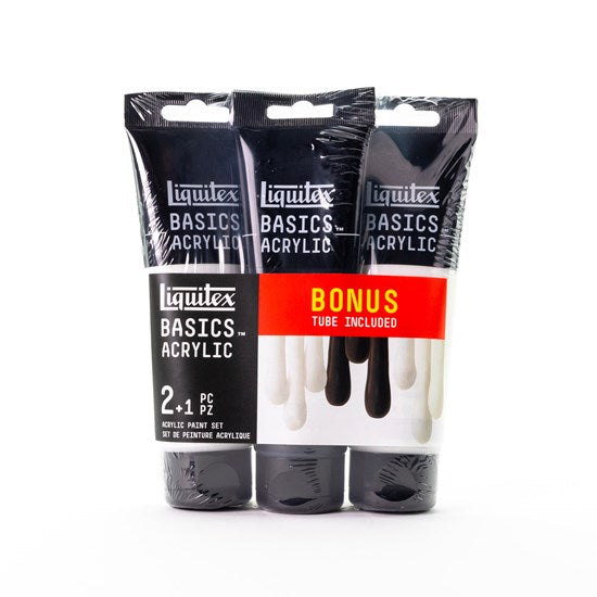 Ens. 3 acrylique basics blanc noir - 118ml