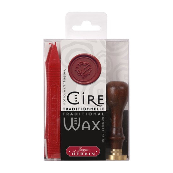 Ens. traditionnel cire et sceau - rose