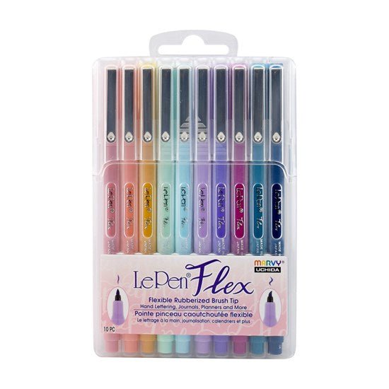 10 Feutres pinceaux - lepen - couleurs pastels
