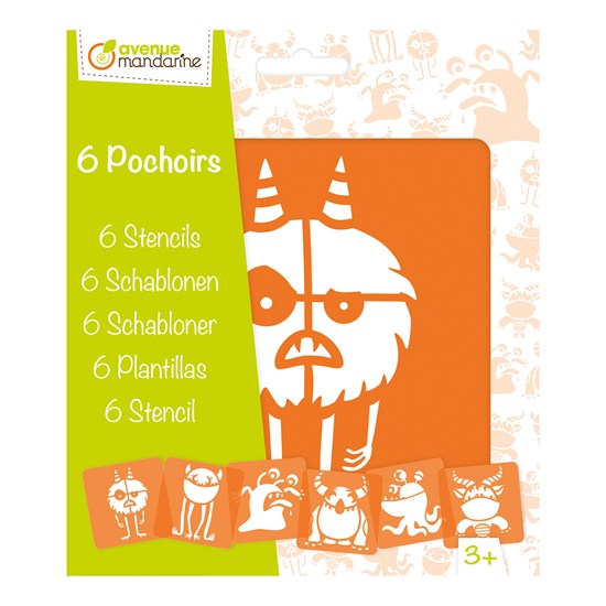 Ens. 6 pochoirs : monstres