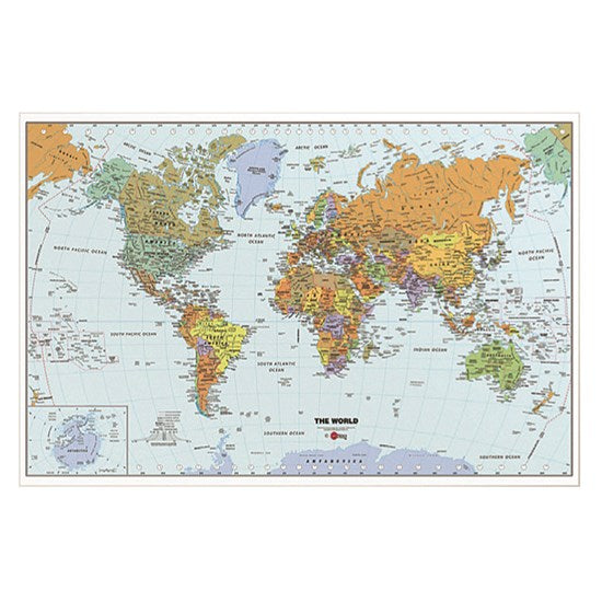 Dry Erase World Map wall decal