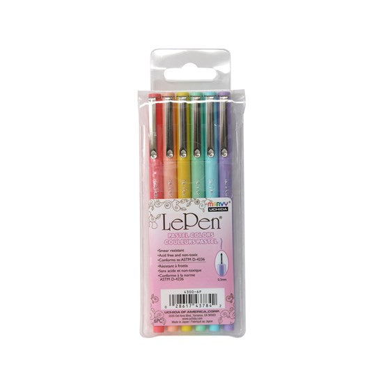 6 Fineliners - lepen - 0.3mm - pastel colors