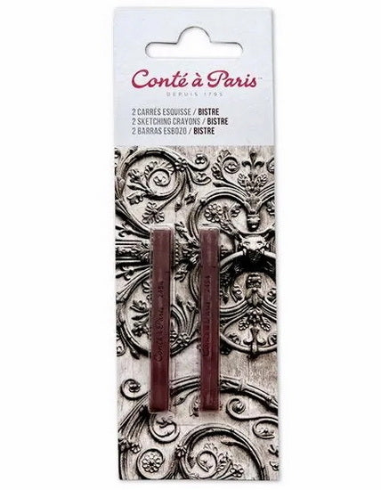 Set of 2 Sketching Crayons Bistre