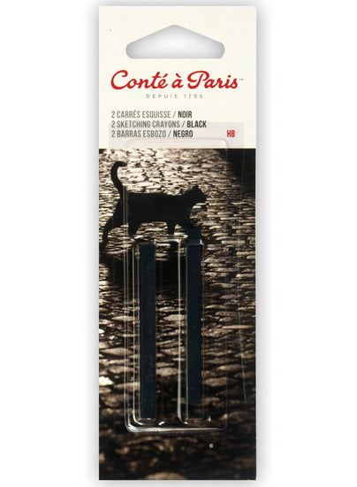 Set of 2 Sketching Crayons Black - HB
