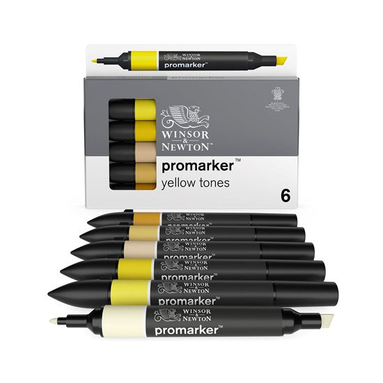 Set of 6 Dual-Tip Promarker Yellow Tones