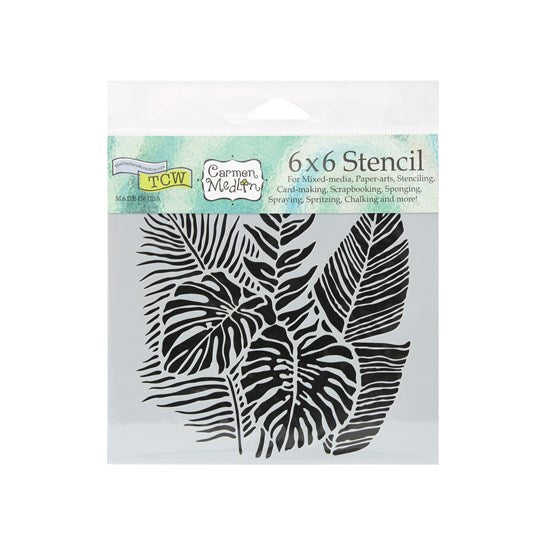 Pochoir feuilles de fougères 6x6po