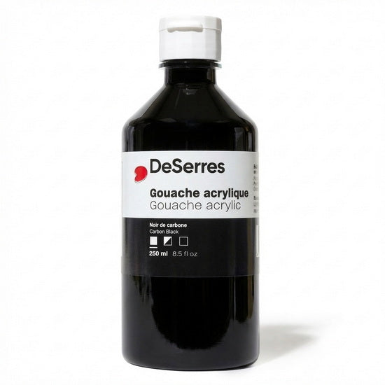 Gouache acrylique noir de carbone - 250ml