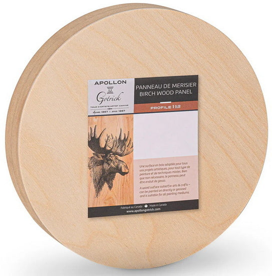 Wood panel gallery round - 6"