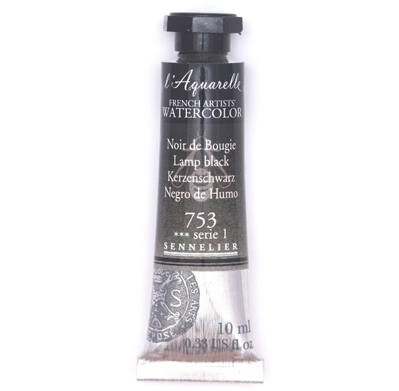 Watercolor tube - 10ml - lamp black - s1