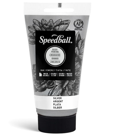 Linocut ink - silver - 2.5oz