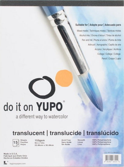 Yupo Translucent Multipurpose Pad 9 X 12 Inches