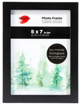 Cadre photo en bois  noir - 5x7 po - pp 3x4 po