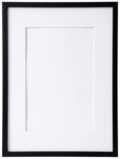 Wood Photo Frame Black - 12x18" Mat 9x12"