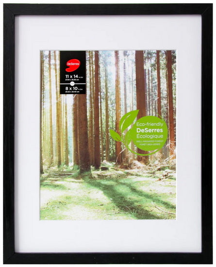 Photo frame wood black - 16x20 in mat 11x14
