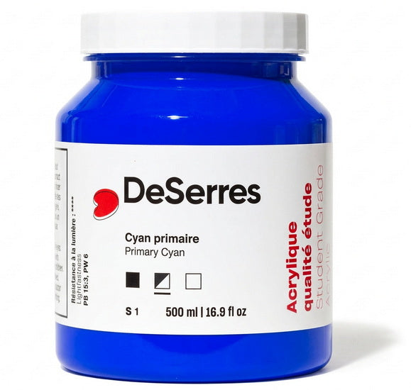 Acrylique étude cyan primaire - 500ml
