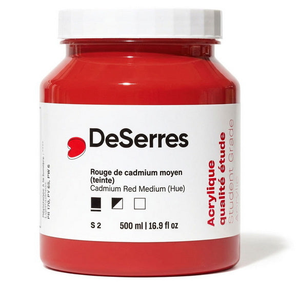 Acrylique étude rouge cadmium moyen imitation - 500ml