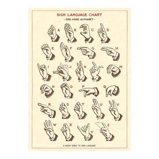 Affiche langage des signes - 20x28po