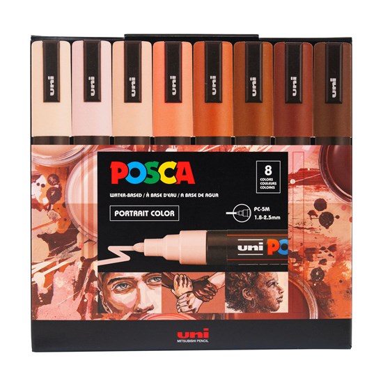 Set of 8 Posca Marker Pc-5M Portrait