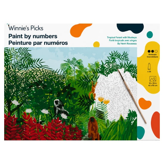 Paint by Numbers  Tropical Forest with Monkeys