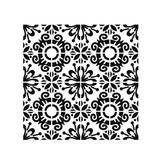 Stencil  Fantasy Tiles- 6X6"