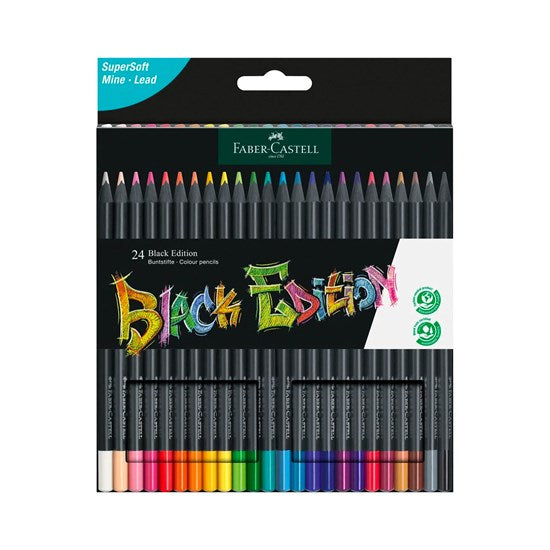 Ens. 24 crayons de couleur black edition