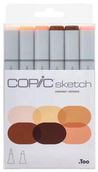 Set of 6 Copic Sketch Markers Portrait