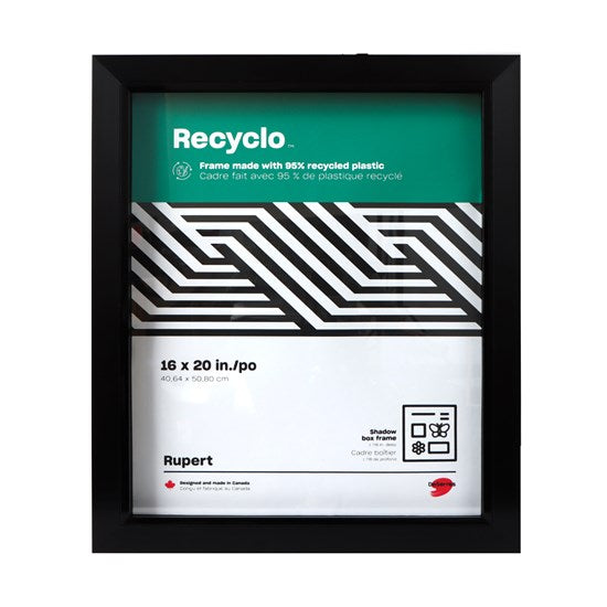 Cadre boîtier écoresponsable recyclo™ rupert - noir, 16 x 20 po
