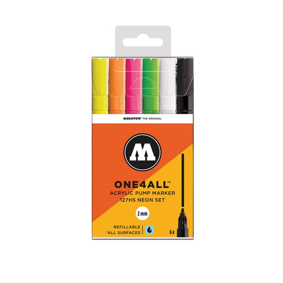 Ens. 6 marqueurs one4all fluo – 2mm