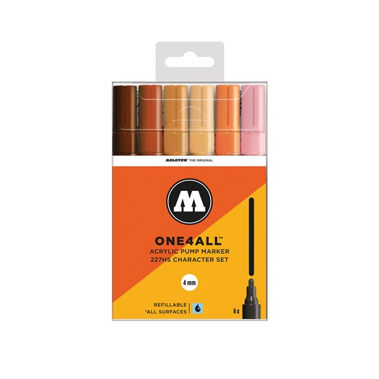 Set of 6 One4all Markers Character - 4mm