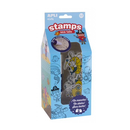 Ens. 6 tampons effaçables - vie marine