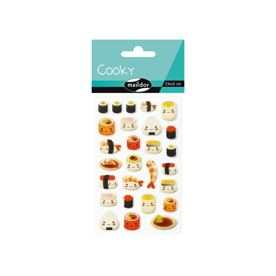 Autocollants Cooky 3D : Sushis kawaii