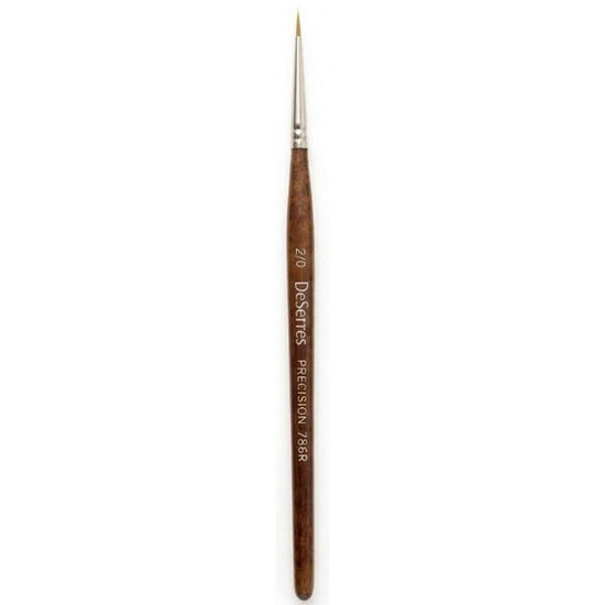 Brush Short Handle/Synthetic Bristles Round - #2/0
