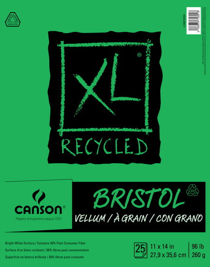 Recycled bristol paper pad - xl - 96lb - 11x14in (25s)