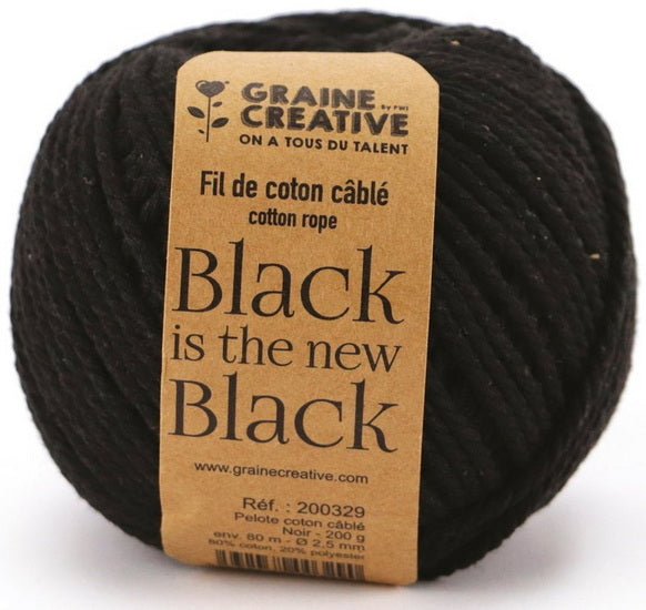 Coton câblé - noir