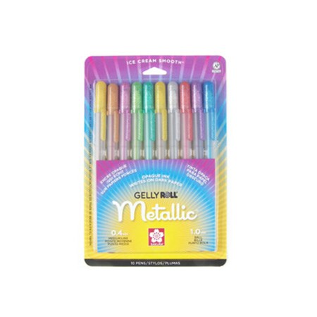 Set of 10 metallic gel pens gelly roll