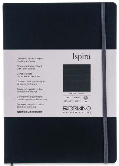 Ispira Stitch-Bound Notebook - Hard Cover - BLACK - LIGNE GRAMPE