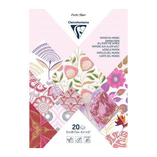 A4 Artisanal Paper Pack - Pink/Purple