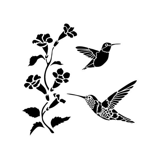Pochoir colibris 6x6po