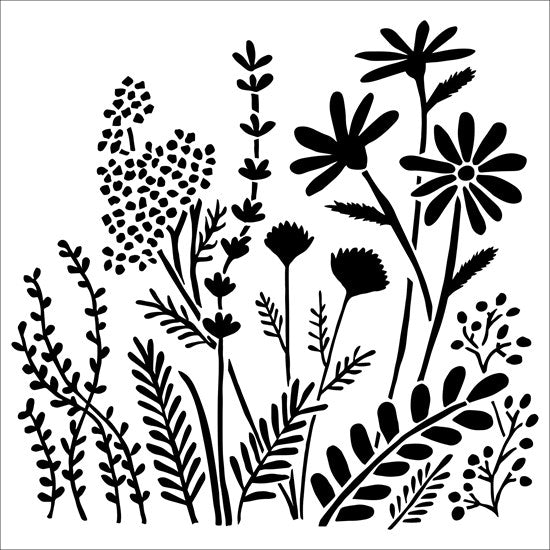 Pochoir prairie d'été 6x6po