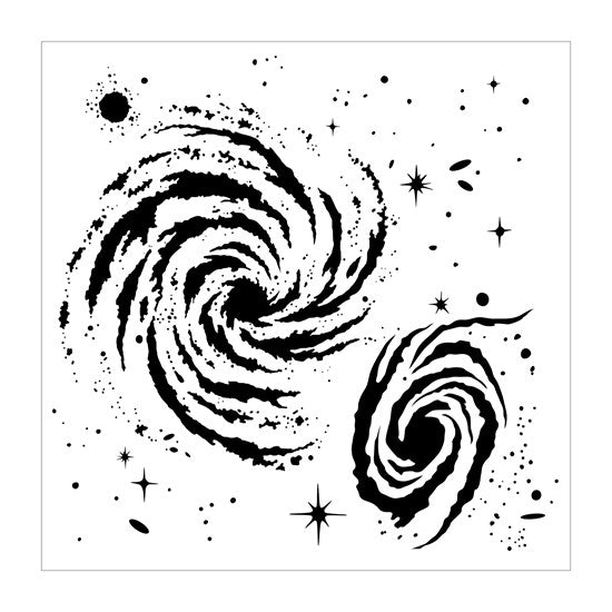 Pochoir galaxie 6x6po