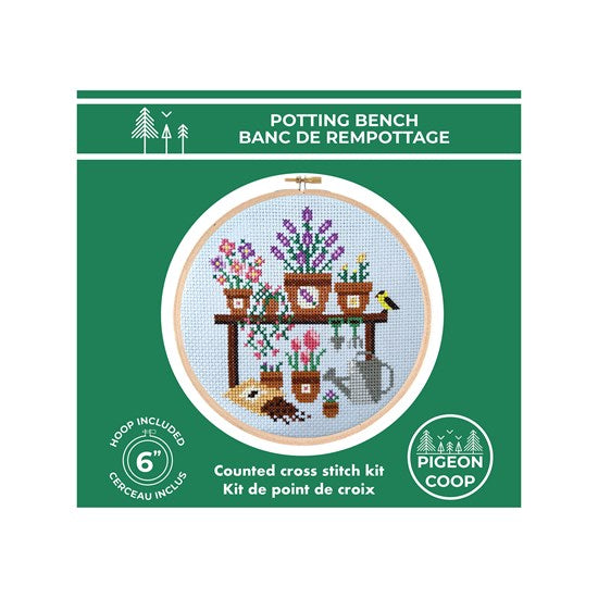 Kit point de croix diy - banc de rempotage