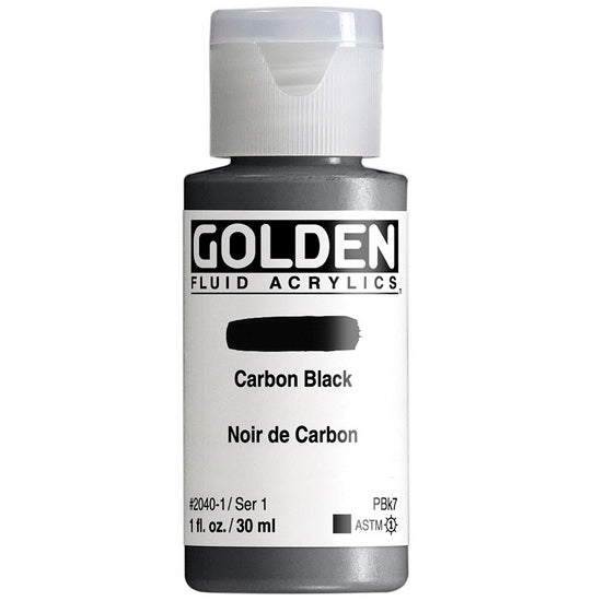 Acrylic fluid - 1 oz  carbon black  s1