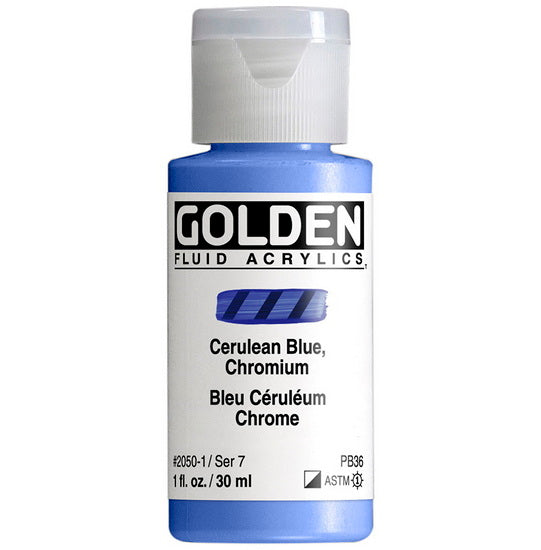 Acrylic fluid - 1 oz  chrome cerulean blue  s7