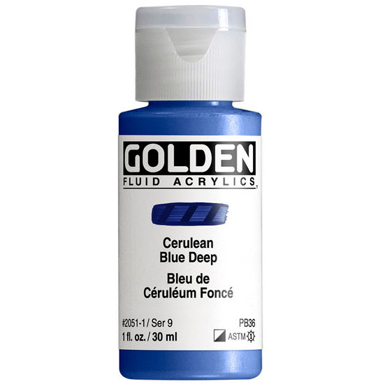 Acrylic fluid - 1 oz  dark cerulean blue  s9